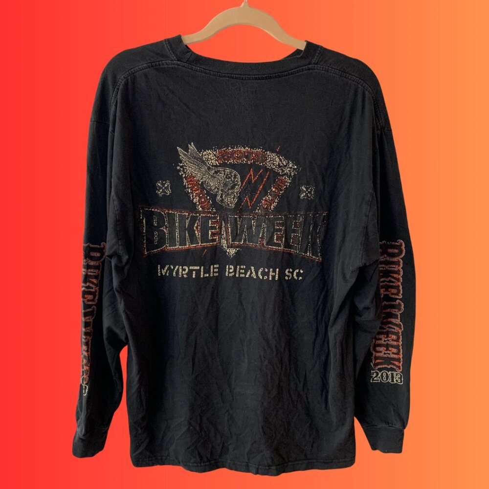 2013 Myrtle Beach Bike Week Long Sleeve Biker Graphic Shirt Men’s XL